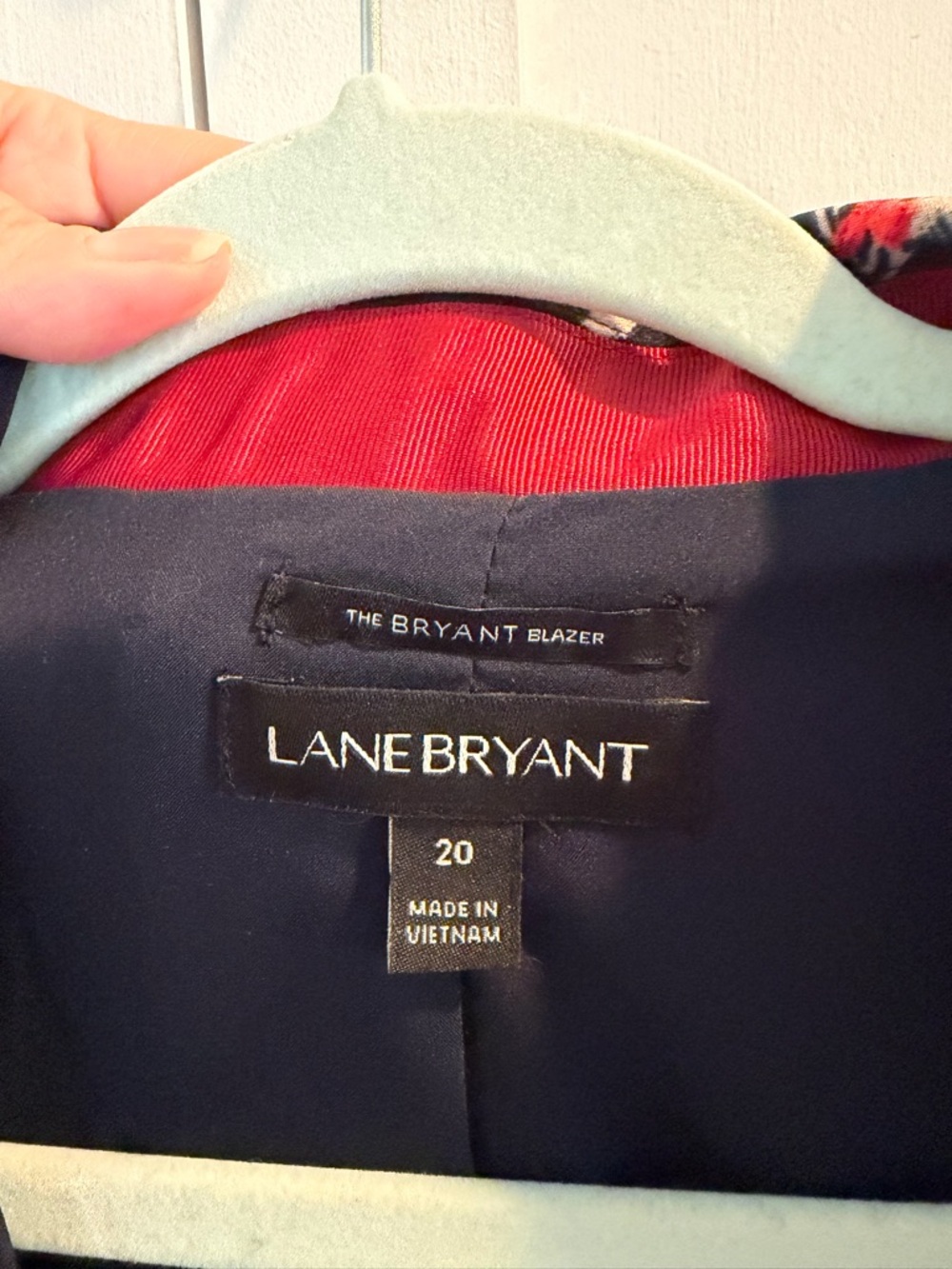 Lane Bryant dark blue Floral Blazer with Red and Cream Accents - Picture 2 of 5